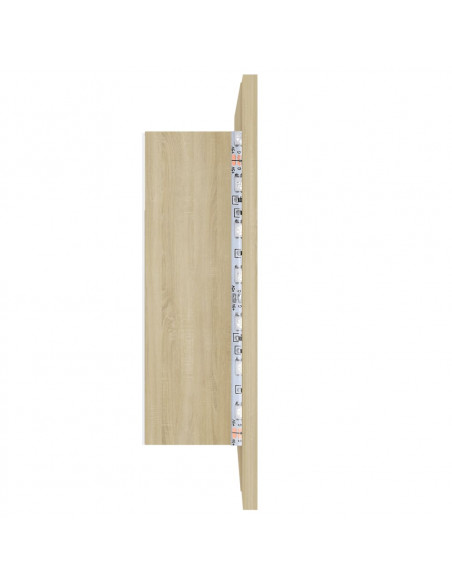 Armadietto a Specchio con Luci LED Rovere Sonoma in Acrilico