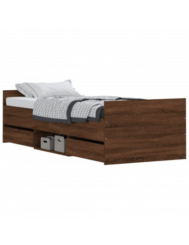 Giroletto con Testiera e Pediera Rovere Marrone 75x190 cm