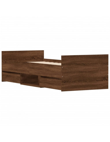 Giroletto con Testiera e Pediera Rovere Marrone 75x190 cm