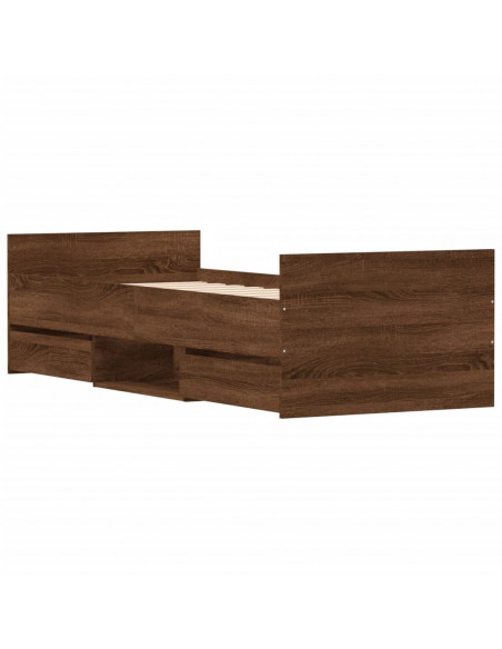 Giroletto con Testiera e Pediera Rovere Marrone 75x190 cm
