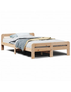 Letto senza Materasso 135x190 cm in Legno Massello di Pino 2