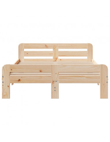 Letto senza Materasso 135x190 cm in Legno Massello di Pino