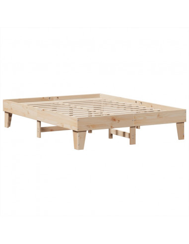 Letto senza Materasso 140x190 cm in Legno Massello di Pino