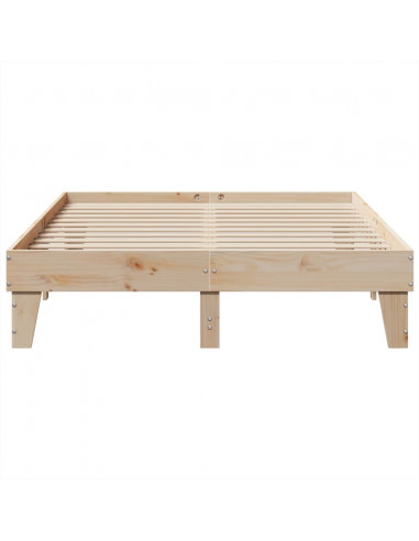 Letto senza Materasso 140x190 cm in Legno Massello di Pino