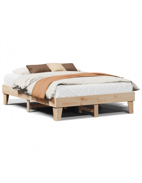 Letto senza Materasso 140x200 cm in Legno Massello di Pino