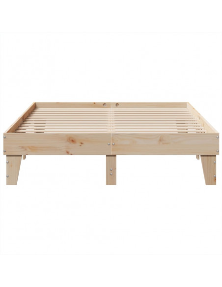 Letto senza Materasso 140x200 cm in Legno Massello di Pino