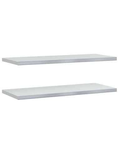 Mensole a Muro 2 pz 100x40x3 cm Argento in Acciaio Inossidabile