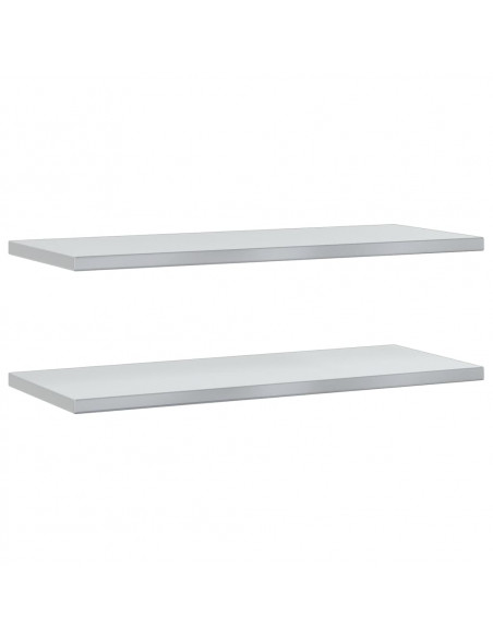 Mensole a Muro 2 pz 100x40x3 cm Argento in Acciaio Inossidabile