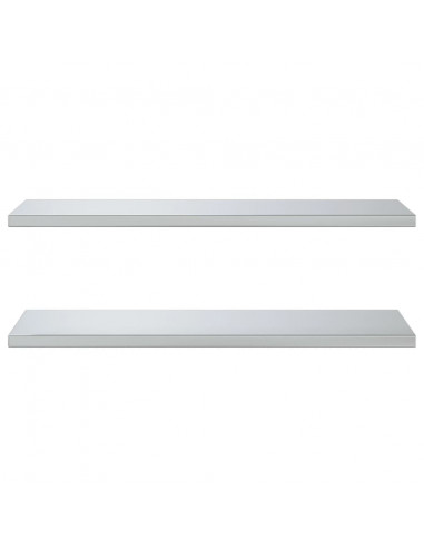 Mensole a Muro 2 pz 100x40x3 cm Argento in Acciaio Inossidabile