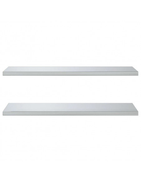 Mensole a Muro 2 pz 100x40x3 cm Argento in Acciaio Inossidabile