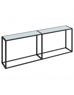 Tavolo Consolle Marmo Bianco 220x35x75,5 cm in Vetro Temperato 2