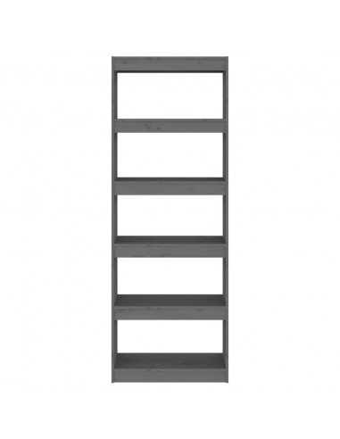 Libreria/Divisorio Grigio 60x30x167,5 cm in Massello di Pino