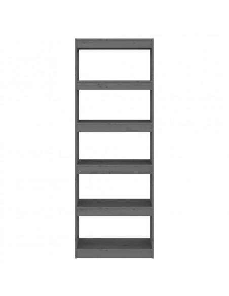 Libreria/Divisorio Grigio 60x30x167,5 cm in Massello di Pino