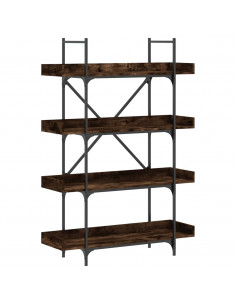 Libreria 4 Ripiani Rovere Fumo 100x33x145,5cm Legno Multistrato 2