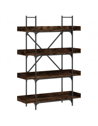 Libreria 4 Ripiani Rovere Fumo 100x33x145,5cm Legno Multistrato