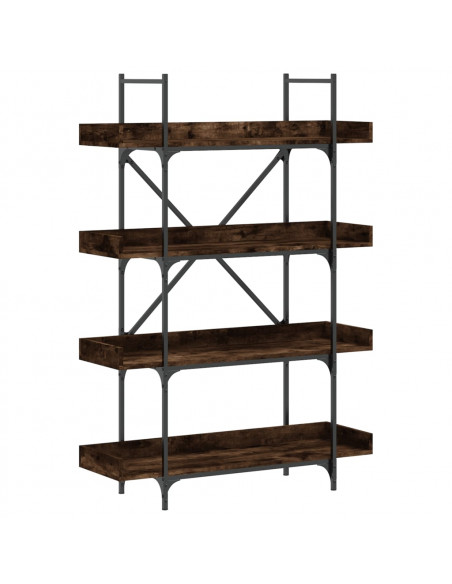 Libreria 4 Ripiani Rovere Fumo 100x33x145,5cm Legno Multistrato
