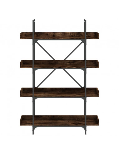 Libreria 4 Ripiani Rovere Fumo 100x33x145,5cm Legno Multistrato