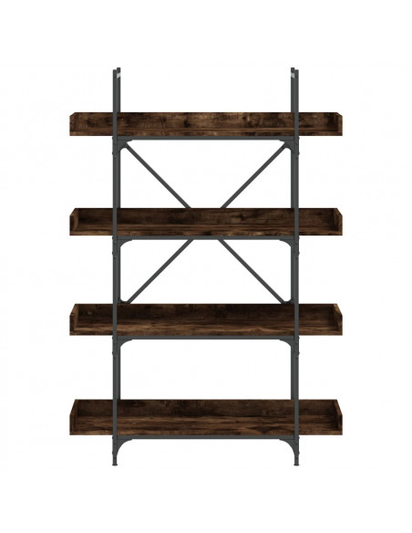 Libreria 4 Ripiani Rovere Fumo 100x33x145,5cm Legno Multistrato