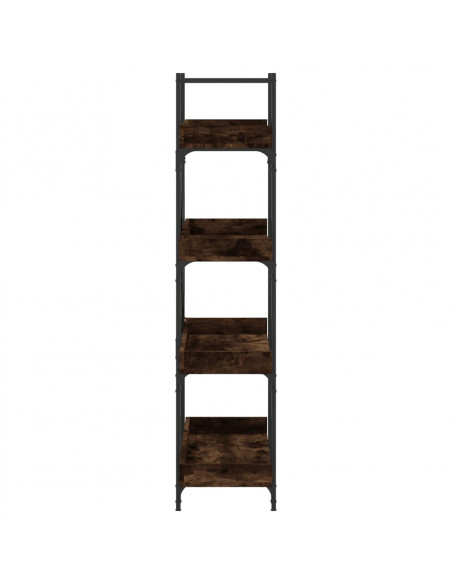 Libreria 4 Ripiani Rovere Fumo 100x33x145,5cm Legno Multistrato