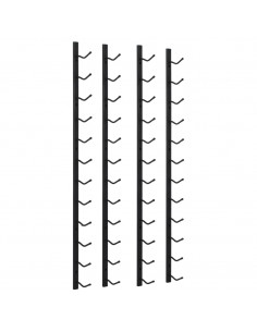 Portavini da Parete per 12 Bottiglie 2 pz Nero in Ferro 2