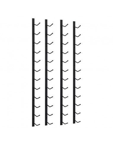 Portavini da Parete per 12 Bottiglie 2 pz Nero in Ferro