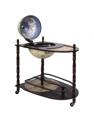 Bar a Globo Portavini Supporto Autoportante in Eucalipto Verde