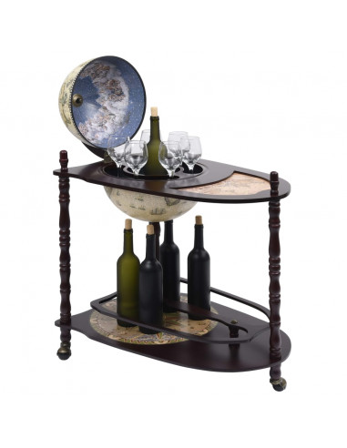 Bar a Globo Portavini Supporto Autoportante in Eucalipto Verde