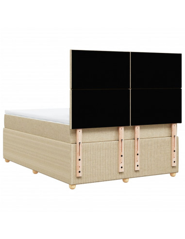 Giroletto a Molle con Materasso Crema 140x200 cm in Tessuto