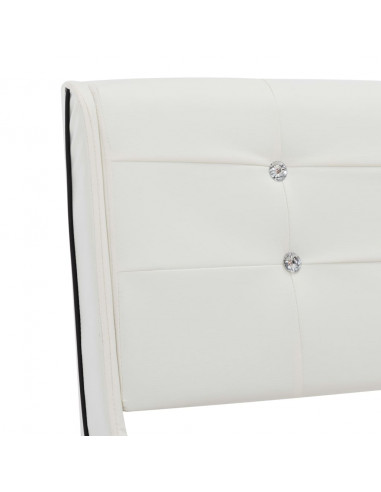 Letto con Materasso Memory Foam Bianco in Similpelle 90x200 cm