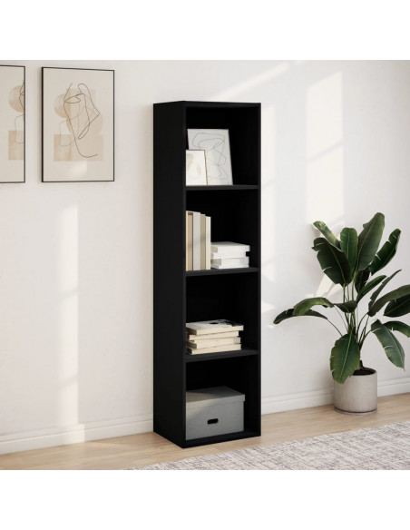 Libreria Nera 40x30x152 cm in Legno Multistrato