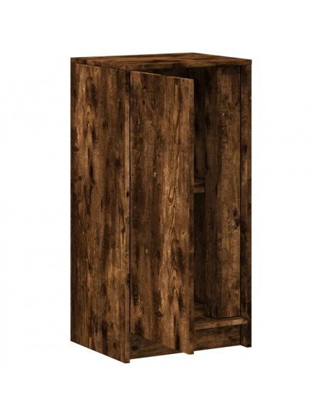 Credenza con LED Rovere Fumo 42,5x34x85 cm in Legno Multistrato