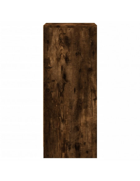 Credenza con LED Rovere Fumo 42,5x34x85 cm in Legno Multistrato