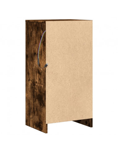 Credenza con LED Rovere Fumo 42,5x34x85 cm in Legno Multistrato