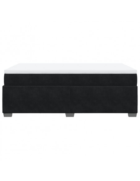 Giroletto a Molle con Materasso Nero 120x200 cm in Velluto