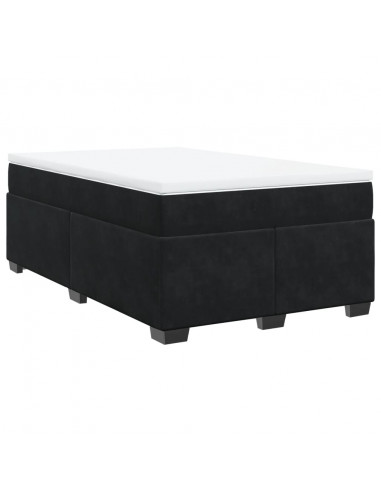 Giroletto a Molle con Materasso Nero 120x200 cm in Velluto