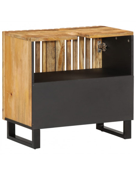 Mobile Lavabo da Bagno 62x34x58cm Legno Massello Mango Grezzo