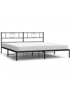 Giroletto con Testiera in Metallo Nero 193x203 cm 2