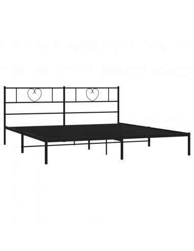 Giroletto con Testiera in Metallo Nero 193x203 cm