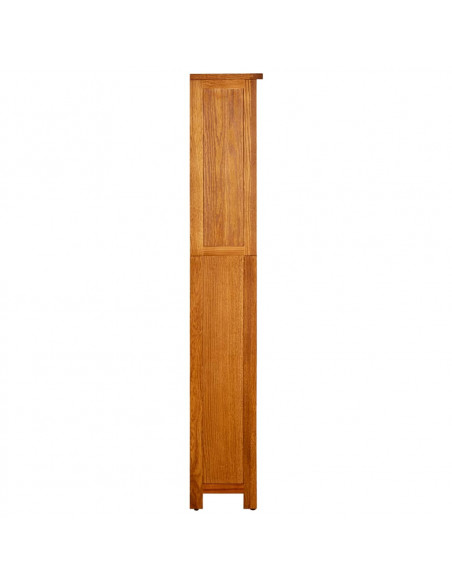 Libreria a 5 Ripiani 45x22x140 cm in Legno Massello di Rovere