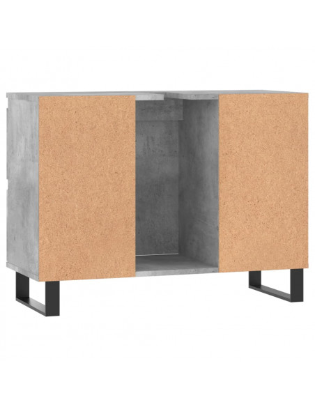 Armadietto da Bagno Grigio Cemento 80x33x60cm Legno Multistrato
