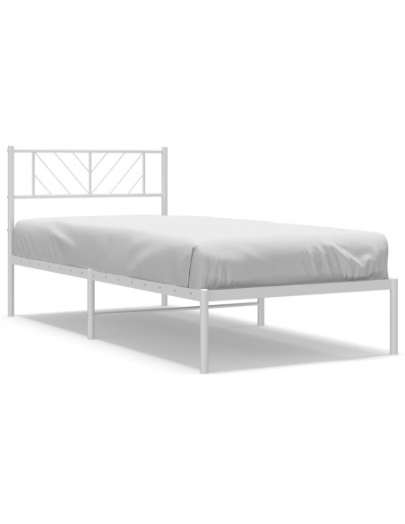 Giroletto con Testiera Metallo Bianco 107x203 cm