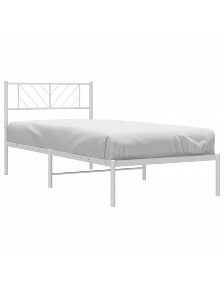 Giroletto con Testiera Metallo Bianco 107x203 cm