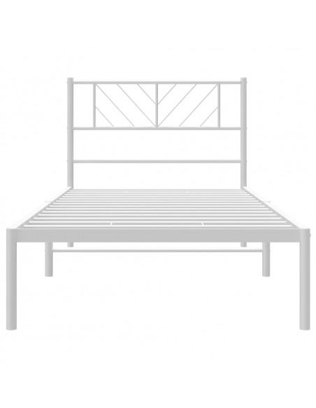 Giroletto con Testiera Metallo Bianco 107x203 cm