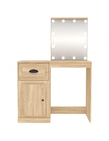 Toeletta con LED Rovere Sonoma 90x50x132,5cm Legno Multistrato