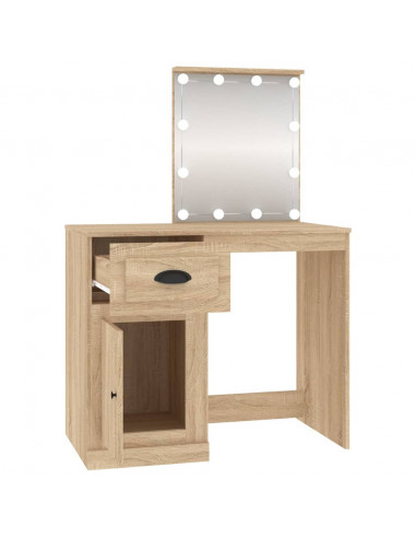 Toeletta con LED Rovere Sonoma 90x50x132,5cm Legno Multistrato