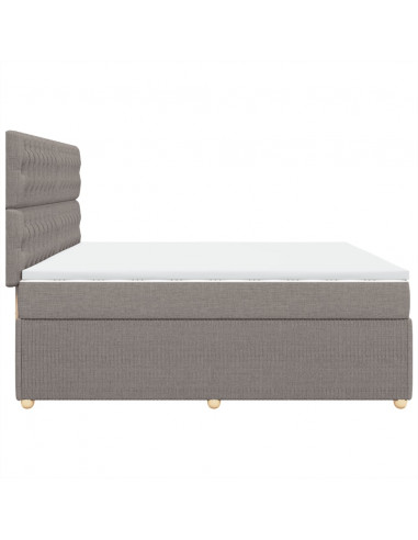 Giroletto a Molle con Materasso Tortora 200x200 cm in Tessuto