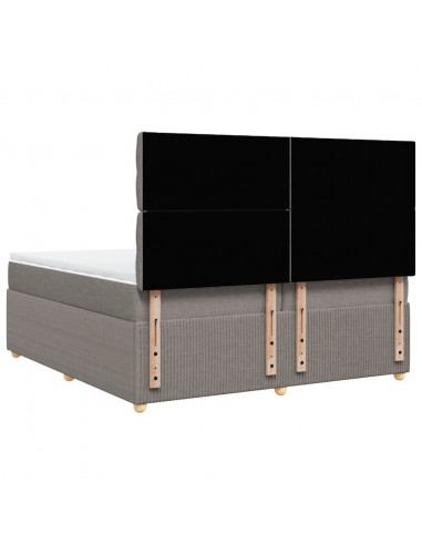 Giroletto a Molle con Materasso Tortora 200x200 cm in Tessuto