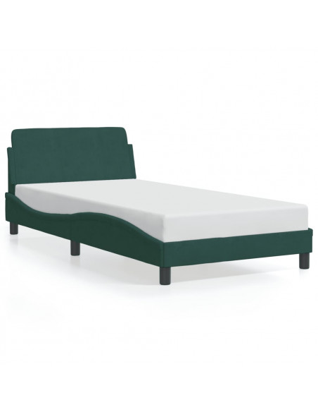 Giroletto con Testiera Verde Scuro 100x200 cm in Velluto