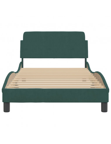 Giroletto con Testiera Verde Scuro 100x200 cm in Velluto