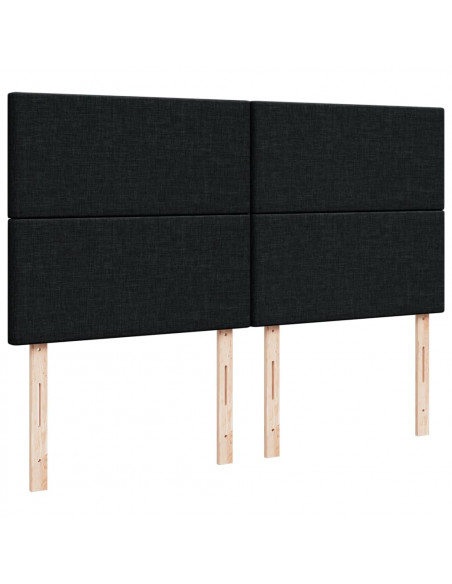 Giroletto a Molle con Materasso Nero 200x200 cm in Tessuto